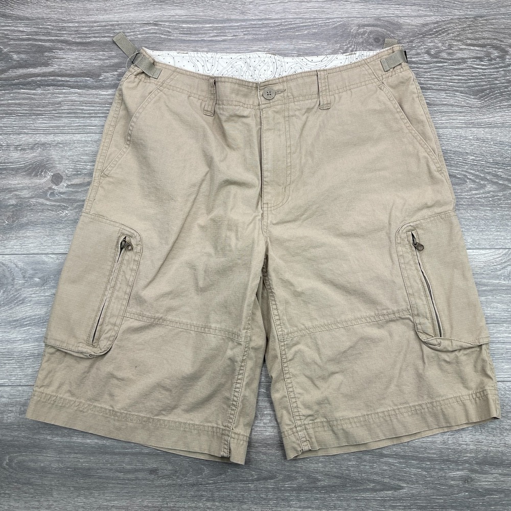 North Face Cargo Shorts Mens 36 Khaki Adjustable Waist Canvas Utility Gorpcore